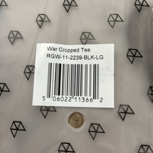 Rawgear Black War Cropped T-Shirt Athletic Wear Large NWT - Picture 7 of 8